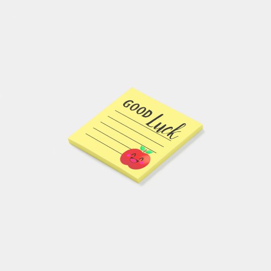 Happy Apple Good Luck Wish Motivation School Post-it® Notes (Schuin)