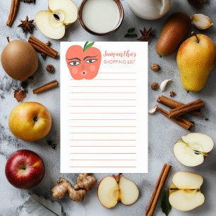 Happy Apple Grocery Shop List Meal Plan Post-it® Notes