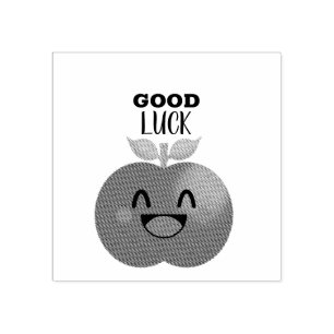 Happy Apple Smile Motivation Good Luck Rubberstempel
