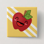 Happy Apple Vierkante Button 5,1 Cm (Voorkant)