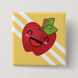 Happy Apple Vierkante Button 5,1 Cm