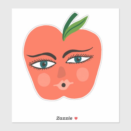 Happy Apple Whimsical Sticker (Vel)