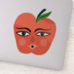 Happy Apple Whimsical Sticker