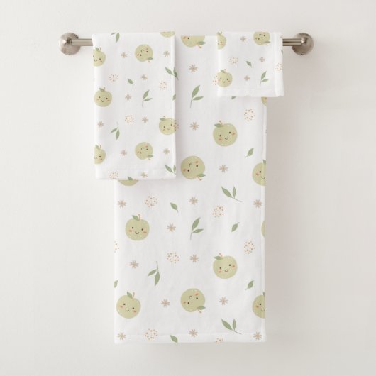 Happy Apples Patroon - Badhanddoek Set Bad Handdoek (Insitu)