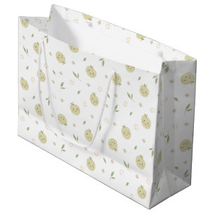 Happy Apples Patroon - Grote Gift Bag Groot Cadeauzakje