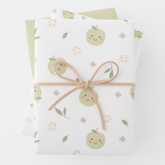 Happy Apples Patroon - Inpakpapier Set Vel (In situ)