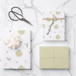 Happy Apples Patroon - Inpakpapier Set Vel