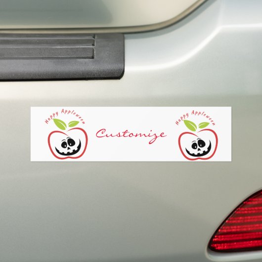 Happy Appleween Jack O'lantern Thunder_Cove Bumpersticker (Op auto)