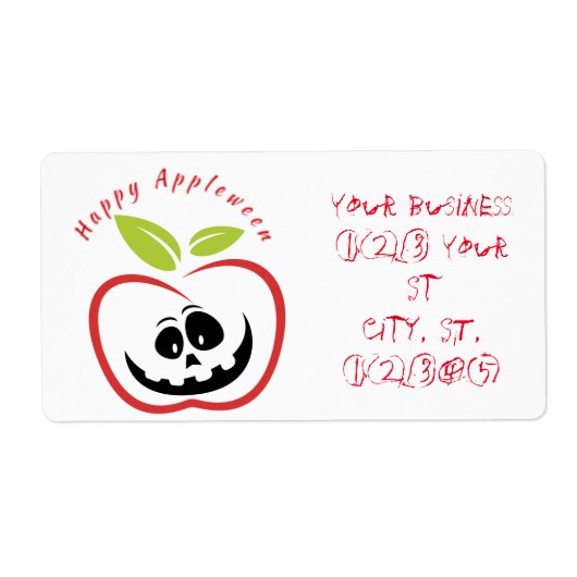 Happy Appleween Jack O'lantern Thunder_Cove Etiket (Voorkant)