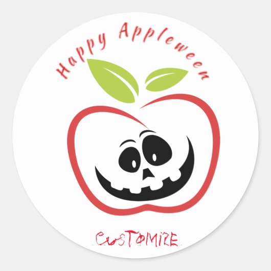 Happy Appleween Jack O'lantern Thunder_Cove Ronde Sticker (Voorkant)