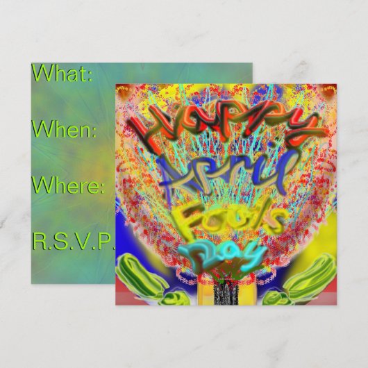 Happy April Fools Day 2014 Uitnodiging (Voorkant / Achterkant)