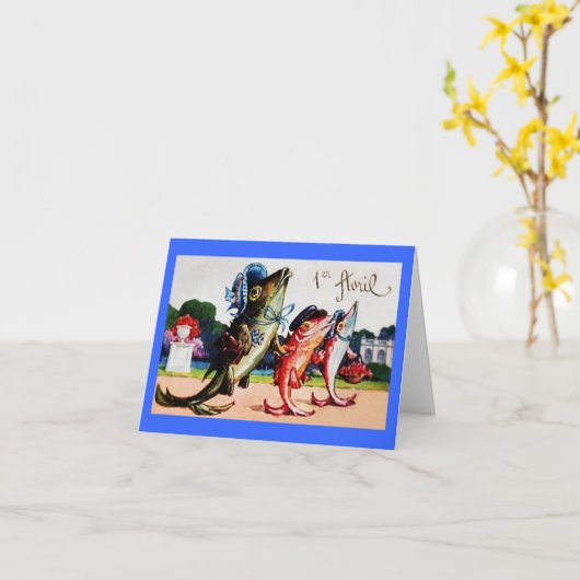  Happy April Fools Day Fish Kaart (Gele Bloem)
