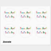 Happy April Fool's Day Ronde Glanzende Sticker (Vel)