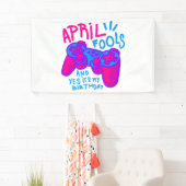 Happy April Fools Day verjaardagsgamer Spandoek (Insitu)