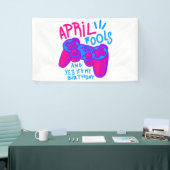 Happy April Fools Day verjaardagsgamer Spandoek (Beurs)