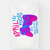 Happy April Fools Day verjaardagsgamer Spandoek (Verticaal)