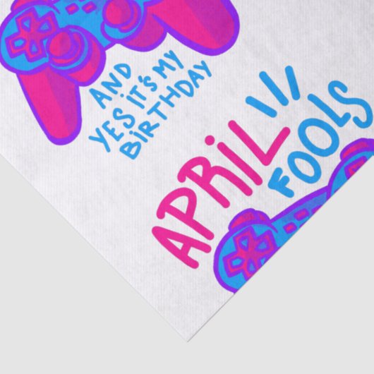 Happy April Fools Day verjaardagsgamer Tissuepapier (Detail)