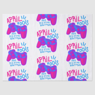 Happy April Fools Day verjaardagsgamer Tissuepapier