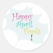 Happy April Fool's Ronde Sticker (Voorkant)