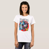 Happy Aquarius Paarse Cartoon Vase-afvalwater T-shirt (Voorkant volledig)