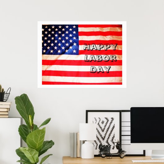 HAPPY ARBEIDSDAG VLAG poster (Thuiskantoor)