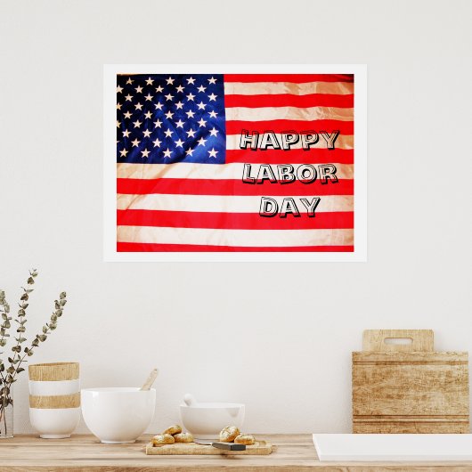 HAPPY ARBEIDSDAG VLAG poster (Keuken)