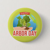 Happy Arbor Day Ronde Button 5,7 Cm (Voorkant)