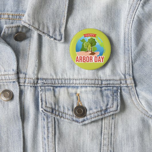 Happy Arbor Day Ronde Button 5,7 Cm (In situ)