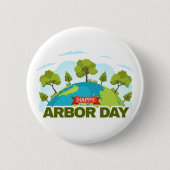 Happy Arbor Day Ronde Button 5,7 Cm (Voorkant)
