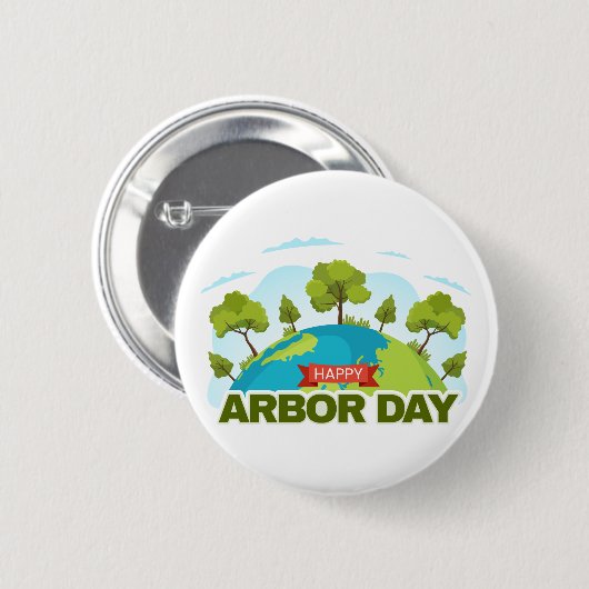 Happy Arbor Day Ronde Button 5,7 Cm (Voorkant /achterkant)