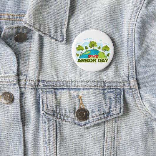 Happy Arbor Day Ronde Button 5,7 Cm (In situ)