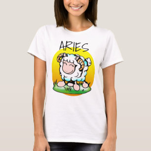 Happy Aries Ram Cartoon op Grass T-shirt