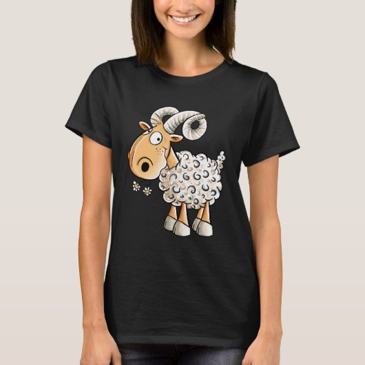 Happy Aries Sheep Zodiac Sign For Aries T-shirt (Voorkant)