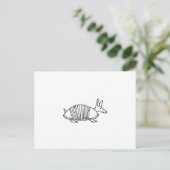 Happy Armadillo unieke whimsical line tekenkunst Briefkaart (Staand voorkant)
