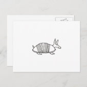 Happy Armadillo unieke whimsical line tekenkunst Briefkaart (Voorkant / Achterkant)