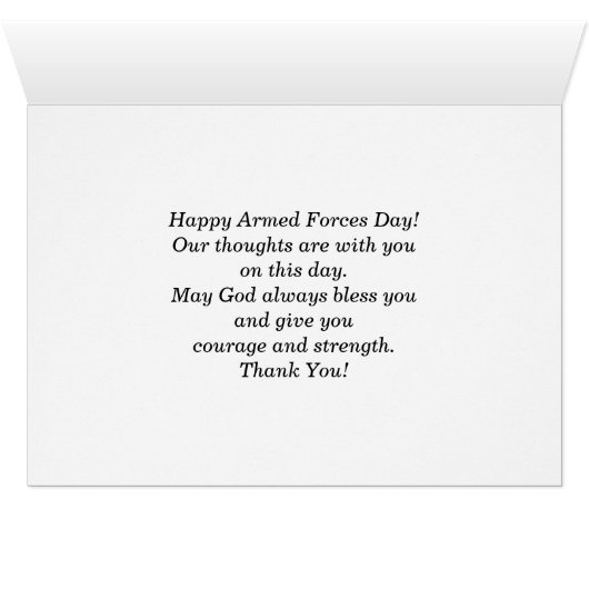 Happy Armed Forces Day Custom Wenskaarten (Binenzijde Horizontaal (Onderkant))