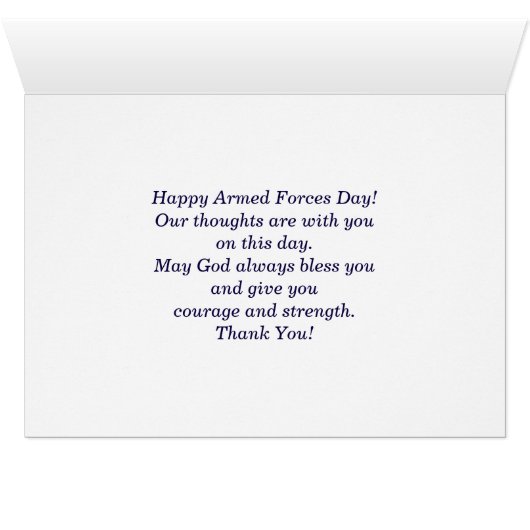 Happy Armed Forces Day Custom Wenskaarten (Binenzijde Horizontaal (Onderkant))