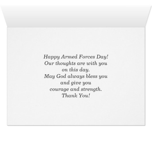 Happy Armed Forces Day Custom Wenskaarten (Binenzijde Horizontaal (Onderkant))
