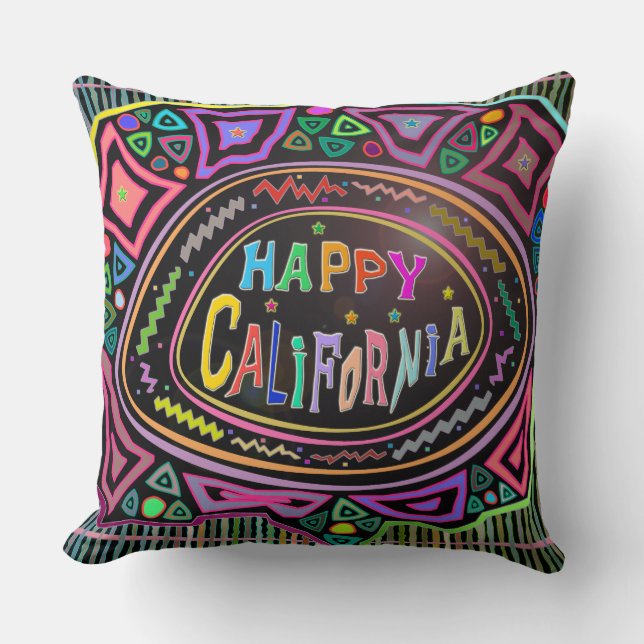 Happy Art: "Happy California" Pillow Kussen (Voorkant)