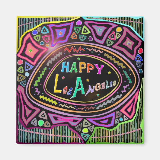 Happy Art: "Happy Los Angeles" Magnet (Voorkant)