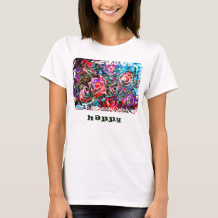 HAPPY art schilderen met semi-abstracte rozen T-shirt