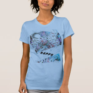 HAPPY art t-shirt met maan en moderne patronen
