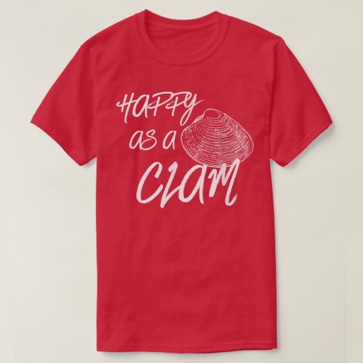 Happy As a Clam Vacation & Holiday Beach T T-shirt (Design voorkant)