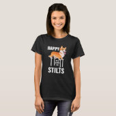 Happy As a Corgi op Stilts Apparel T-shirt (Voorkant volledig)