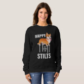 Happy As a Corgi op Stilts Apparel Trui (Voorkant volledig)