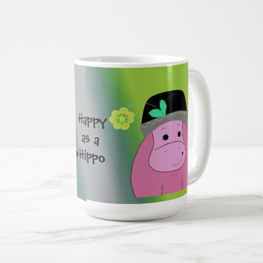 Happy as a Hippo - Hippopotamus Koffiemok (Voorkant rechts)