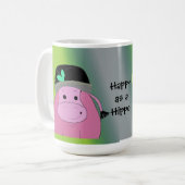 Happy as a Hippo - Hippopotamus Koffiemok (Voorkant links)