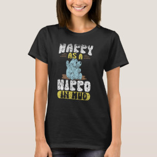 Happy As A Hippo Im Mud Schattige nijlpaarden nijl T-shirt