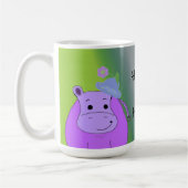 Happy as a Hippo - Paarse Hippopotamus Koffiemok (Links)