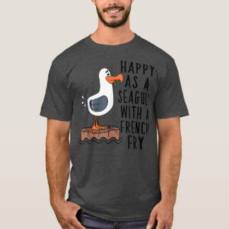 Happy as a Seagull met een Frans vuilnisvat T-shirt